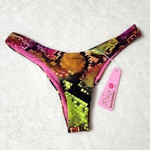 New! 7 Sins Miss Bikini Luxe Colorful snakeskin print Bikini Bottom